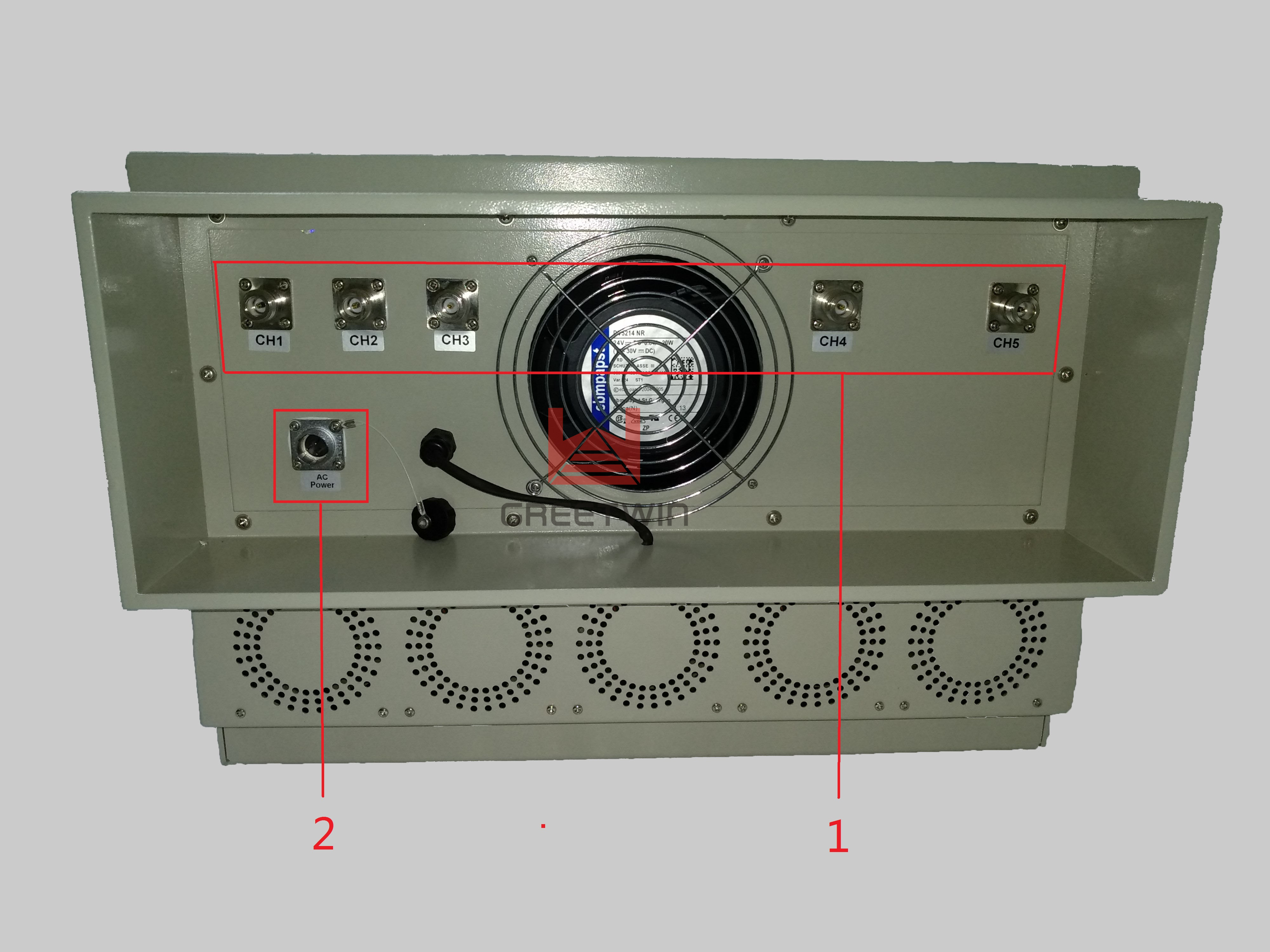 ماء قوة عالية 250W 5 قنوات GPS WIFI 2G 3G 4G جهاز تشويش خلية السجون