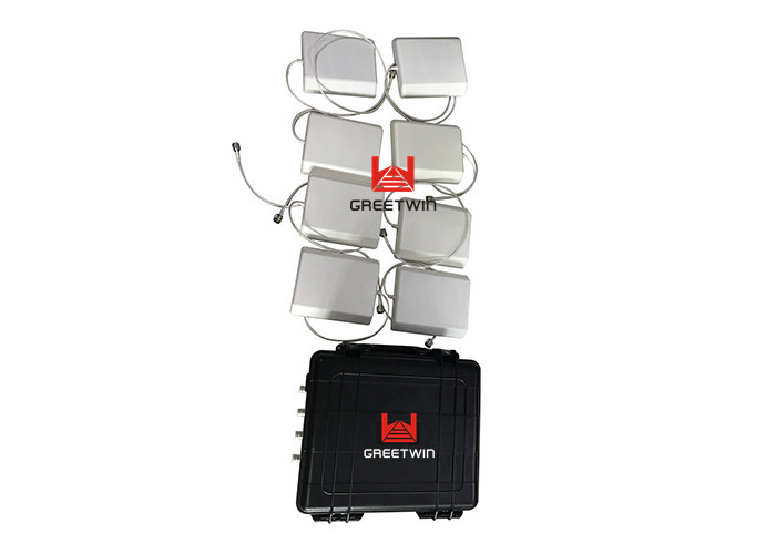 8 فرق Prison Drone Jammer GPS و WIFI و Cell phone Signal Jammer Shield 150m 65W