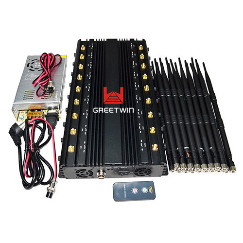 18 هوائي شبكة الهاتف المحمول جهاز تشويش 2G 3G 4G Wifi 5.2G / 5.8G / جهاز تشويش GPS