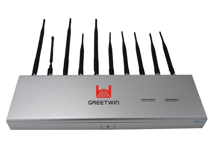 3G 4G LTE Lojack الهاتف الخليوي جهاز تشويش إشارة لاسلكية مانع مع 10 هوائي