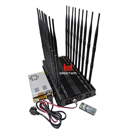 18 هوائي شبكة الهاتف المحمول جهاز تشويش 2G 3G 4G Wifi 5.2G / 5.8G / جهاز تشويش GPS